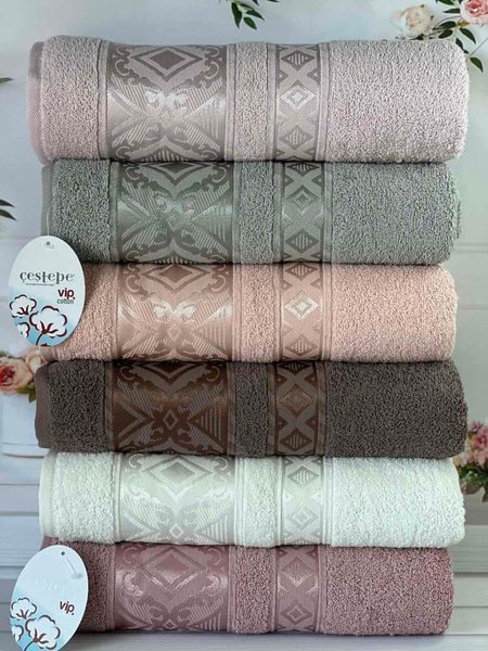 Vip cotton Falfa махрові рушники 70х140см., 6 шт/уп. CestepeТуреччина. 6177 фото