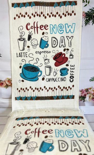 Coffe Day набір кухонних рушників 40х60см., 12шт/уп. Mame Туреччина. 8860 фото