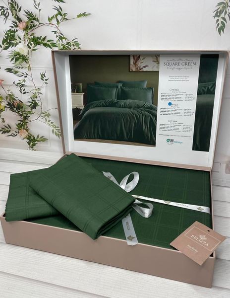 Square green жаккардова постіль, євро розмір. Belizza Туреччина. 32864 фото