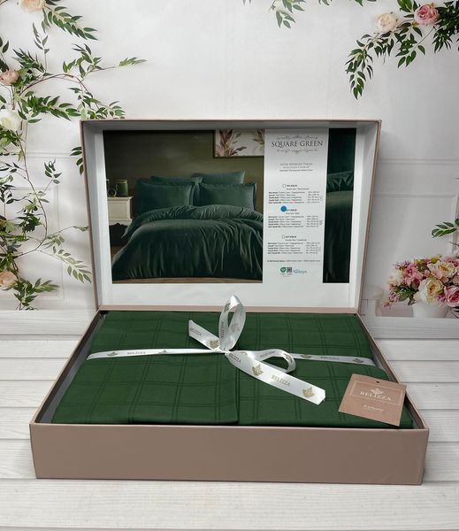 Square green жаккардова постіль, євро розмір. Belizza Туреччина. 32864 фото