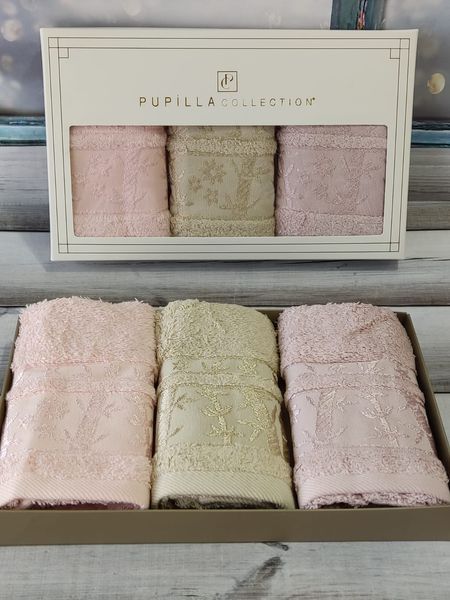 Pupilla Elite acik persik 30х50см., 3в1. Бамбукові рушники. 4939 persik фото