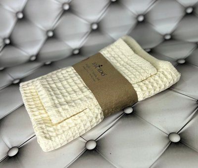 Вафельні рушники 2в1 By İdo krem 100% бавовна, Туреччина 2555 фото