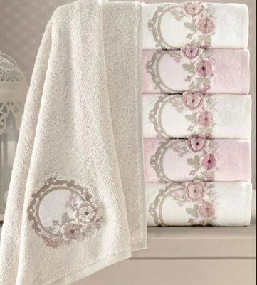 Hayal rose 3D бамбукові рушники 70х140см., 6 шт/уп. Pupilla Туреччина. 00011019 фото