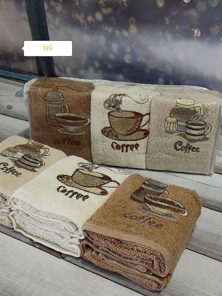Mame Kofe 30х50см., 6 шт/уп. Кухонні рушники. ПВХ упаковка. 4003 фото