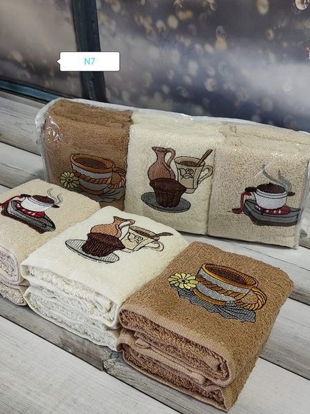 Mame Kofe 30х50см., 6 шт/уп. Кухонні рушники. ПВХ упаковка. 4003 фото