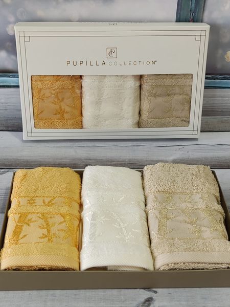 Pupilla Elit koyu krem 30х50см., 3в1. Бамбукові рушники. 4940 krem фото