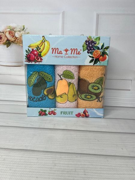 Mame fruit  3в1 Махрові рушники 30х50см. Бавовна. Туреччина.  1325 фото