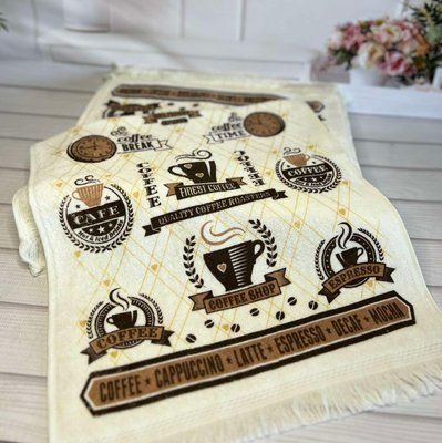 Hot coffe набір кухонних рушників 40х60см., 12шт/уп. Mame Туреччина. 8873 фото