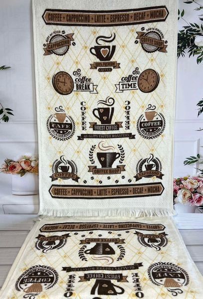 Hot coffe набір кухонних рушників 40х60см., 12шт/уп. Mame Туреччина. 8873 фото