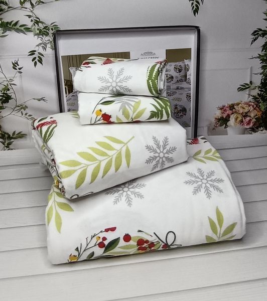 X- Mas Green євро розміру фланелева постільна білизна. Бавовна. Belizza Туреччина. 3501 фото