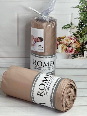 Duz kapichino 180х200см., сатинове простирадло на резинці. RomeoТуреччина. 5714 фото