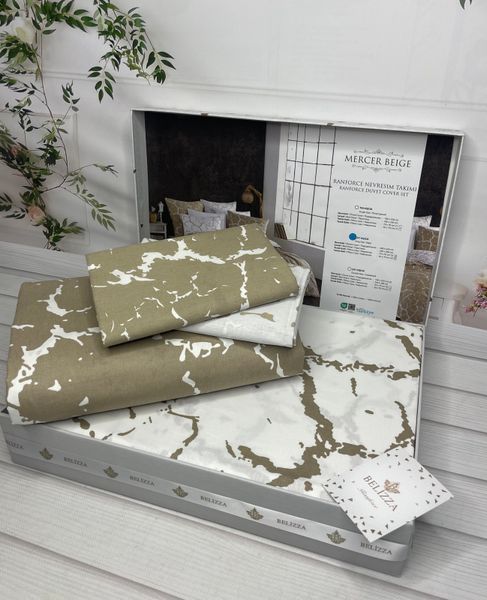 Mercer beige постільна білизна з натуральної бавовни. Євро розмір. Belizza Туреччина. 3305 фото