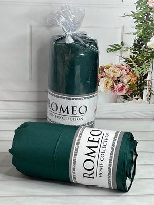 Duz yesil 180х200см., сатинове простирадло на резинці. RomeoТуреччина. 5693 фото