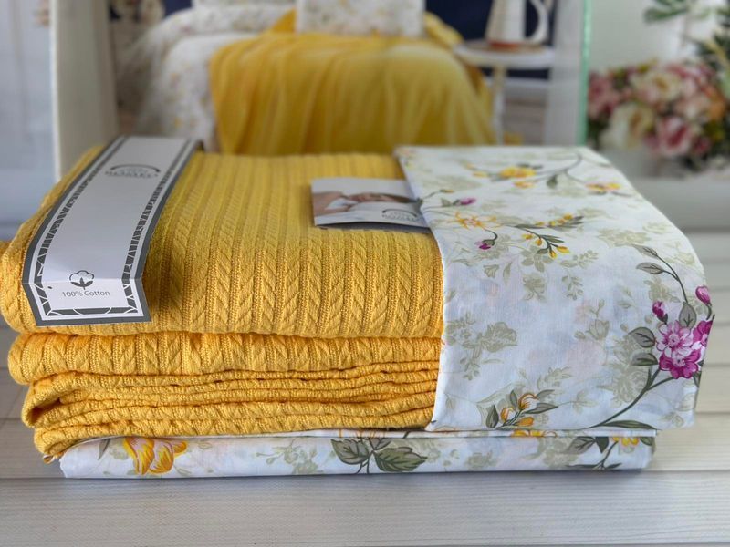 Sari Літній набір з Плед машинна в'язка. Romeo home Туреччина 6035 фото