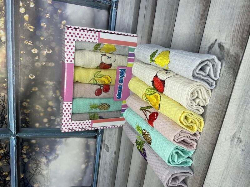 Suvari Fruit 6в1 вафельні рушники 40х60 см. Туреччина. copy_3698 фото