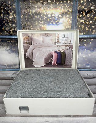 Gri в'язаний акріловий плед. Zeyd Home Туреччина. 3975 фото
