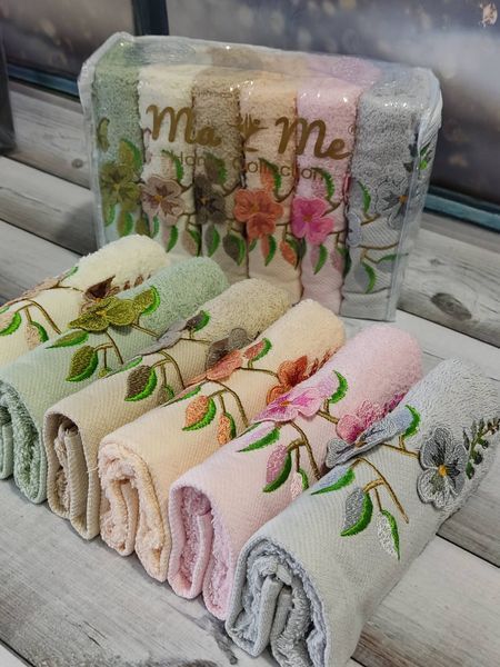 Mame 3d Flowers 30х50см., 6 шт/уп. кухонні махрові рушники 4029 фото