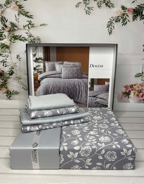 Denim сатинова постільна білизна. Євро розмір. Romeo home Туреччина. 60681 фото