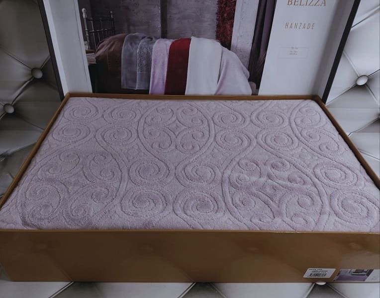 Hanzade lila велюрове простирадло 200х220см. Brlizza Туреччина 1222 фото