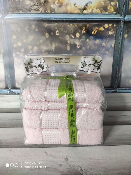 MaMe Pembe 50x90 см.+70х140 см., 4 шт/уп. Рушники баня + обличчя. Бавовна. 3968 фото