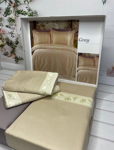 Gray сатинова постільна білизна. Євро розмір. Romeo home Туреччина. 203 фото