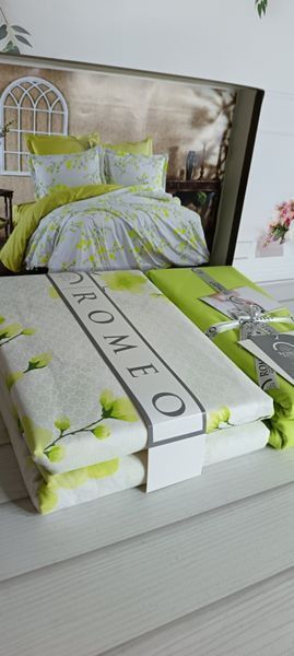 Poplin Sakura yesil постіль з поплин. Євро розмір. Romeo home Туреччина. 60401 фото