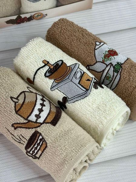 Mame cofe 3в1 Махрові рушники 30х50см. Бавовна. Туреччина. (42825555) 42825555 фото