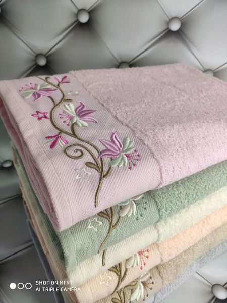 3D Sakura 70х140см., 6 шт/уп. Банні махрові рушники Mame Туреччина 3543 фото