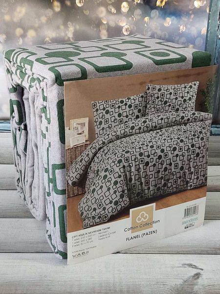 41882 полуторна фланелева постіль. Cotton collection Туреччина 5105 фото