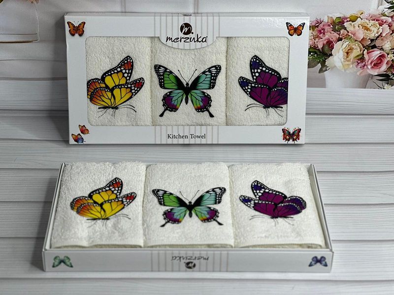 Merzuka butterfly Махрові рушники 30х50см., 3шт. 5806 фото