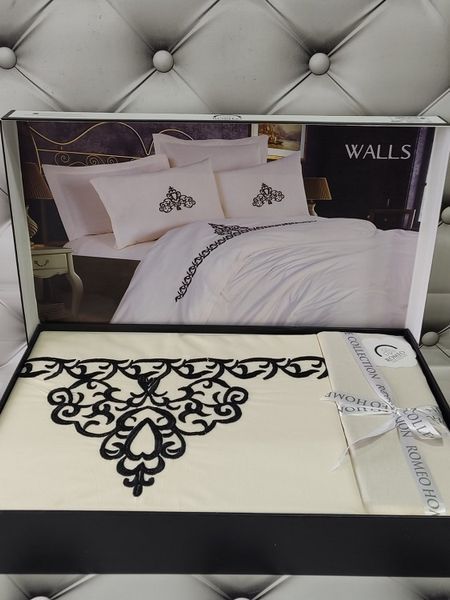 Nak.Walls постіль євро розміру з вишивкою. Ранфорс. Romeo Туреччина 4278 фото