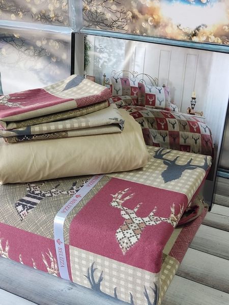 Border фланелева постіль. Євро розмір. Belizza Туреччина. 5178 фото
