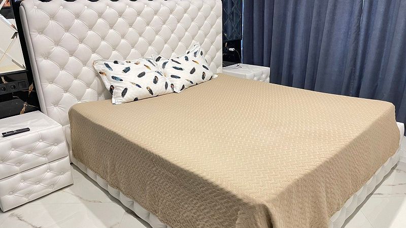 Bej бамбукове пікє 220х260см. Mylinn Home Туреччина 4377 фото