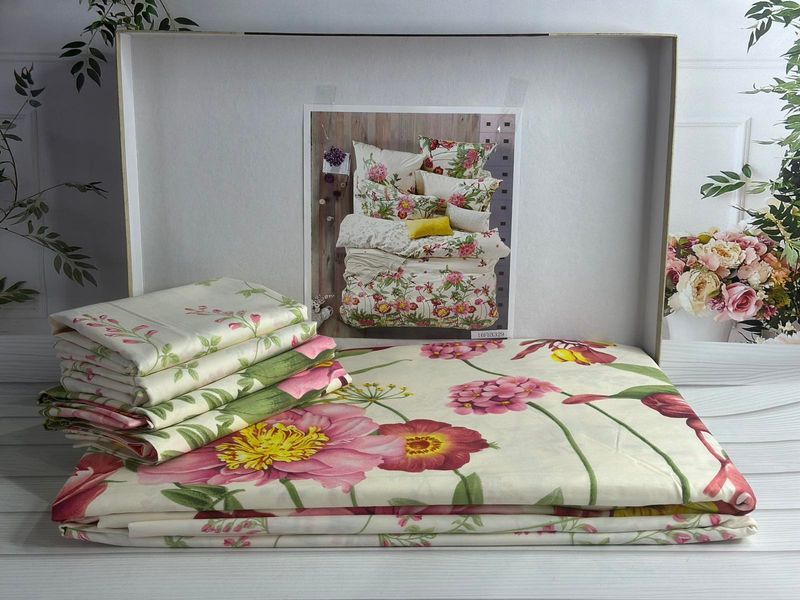 16FHX329 сатинова постільна білизна, євро розмір. Word of dream. 5935-1 фото