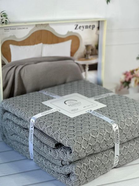 Zeynep gri в'язаний акріловий плед. Romeo Home Туреччина. 5641 фото