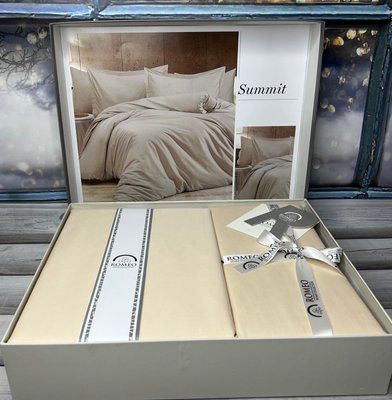 Summit сатинова постільна білизна. Євро розмір. Romeo home Туреччина. 02356 фото