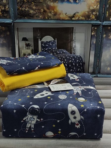 Space фланелева постіль. Полуторний розмір. Belizza Туреччина. 5255 фото